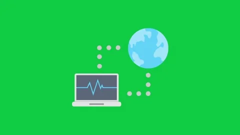 2d cartoon of globe with arrow on green background, refresh. Stock Footage 296634812
