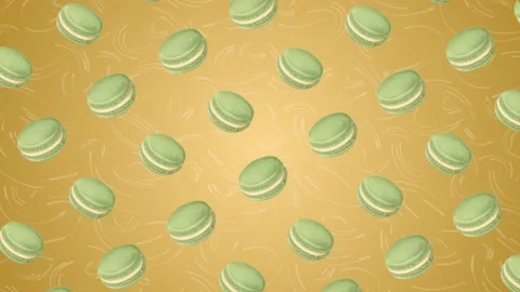 2d cartoon macaron cake background Stock Footage 212445951