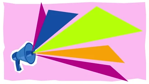 2D Cartoon Megaphone Animation.  Stock Footage 240393364