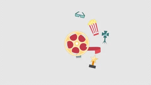2D Cartoon Movie Elements Round Alpha Channel Stock Footage 260839827
