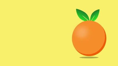 2D cartoon orange fruit icon bouncing. Video stock 316726033