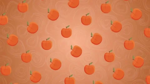 2d cartoon peach fruit background Stock Footage 212446190