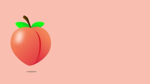 2D cartoon peach icon bouncing. Stock Footage 316763683