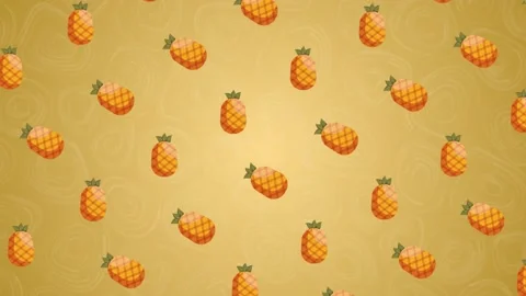 2d cartoon pineapple fruit background Stock Footage 212446029