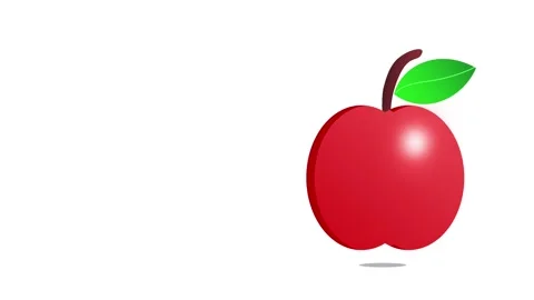 2D cartoon red apple icon bouncing. 動画素材 316726034