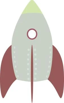 2D Cartoon Rocket Stock Illustration