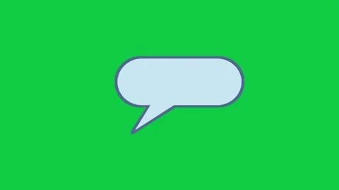 2d cartoon of rounded speech bubble on green background, chat. Stock Footage 296634807