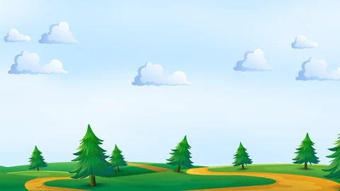 2D Cartoon Scene Background with camera movement Stock Footage 129145180