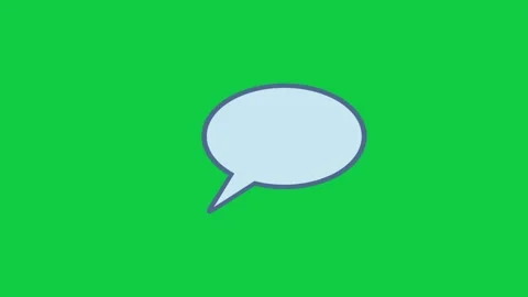 2d cartoon of speech bubble graphic on green background, chat. Stock Footage 296634803