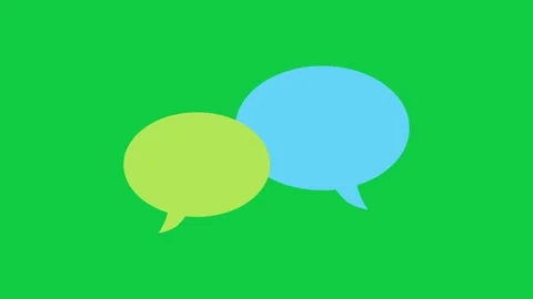2d cartoon of speech bubbles on green background, digital media. Stock Footage 296634809