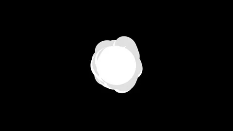 2D Cartoon Style Explosive Smoke Puff Animation on Black Background Stock Footage 344033867