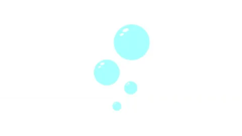 2D Cartoon Water Bubbles Floating on White Background Video stock 346613236