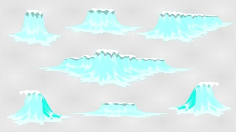 2D Cartoon Water Effects Mega Bundle Video Pack, Transparent Background Splash  Video stock 321252323