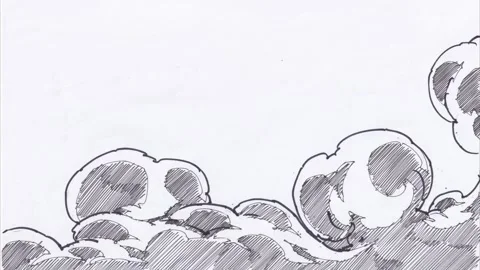 2D cartoon white smoke animation sequence loop background Stock Footage 340997728