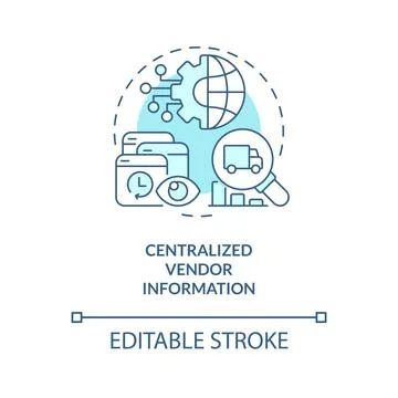 2D centralized vendor information blue concept Stock-Illustration