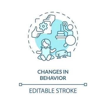 2D changes in behavior blue line icon concept イラスト素材