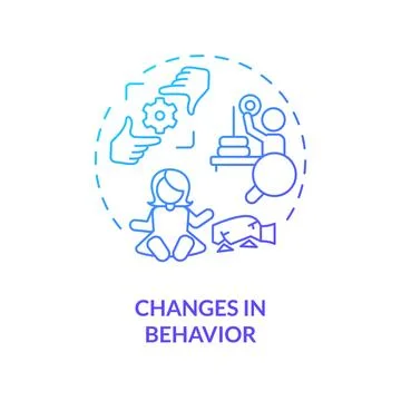 2D changes in behavior gradient line icon concept イラスト素材