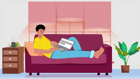 2d Character Browsing With Bubble Chat - High Quality Stock Footage Stock Footage 310736235