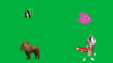 2d character goat flower bee wolf on green screen chroma key 4k animated. Stock Footage 310122604
