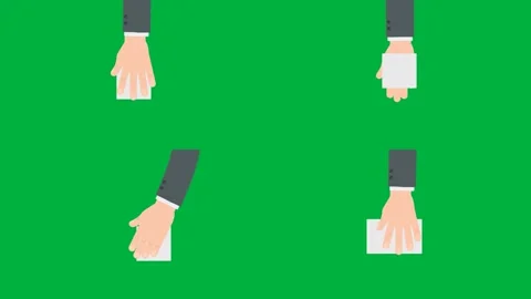 2d character hand hand hand hand on green screen chroma key 4k animated. Stock Footage 310121769