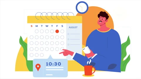 2D Character Marking Important Day On Calendar Stock Footage 283883430