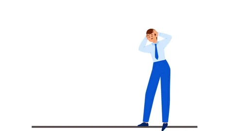 2D Character Shocked Man Stock Footage 258973411