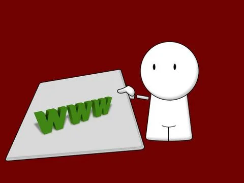 2d character with www Stock Illustration