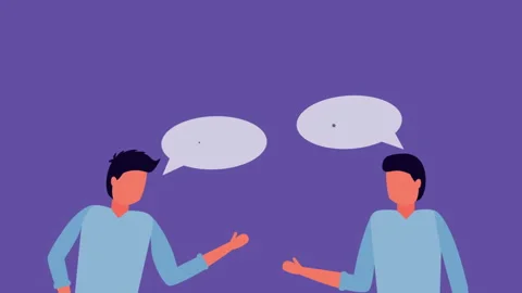 2D Characters Dispute Dialogue Bubbles Animation 스톡 동영상 295812310