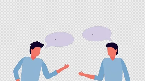 2D Characters Dispute Dialogue Bubbles Animation Alpha Channel Video stock 295812318