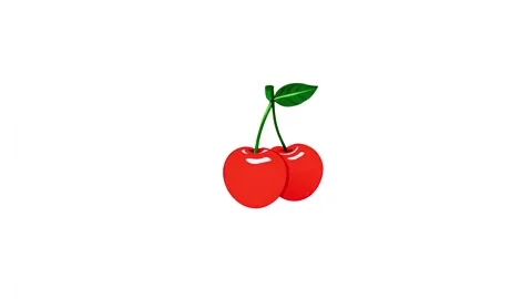 2d cherry icon isolated on a white background Stock Footage 284237230