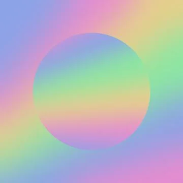 2D circle on a colorful rainbow gradient background Stock Illustration