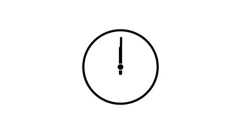 2d classic analog clock isolate on white. Stock Illustration