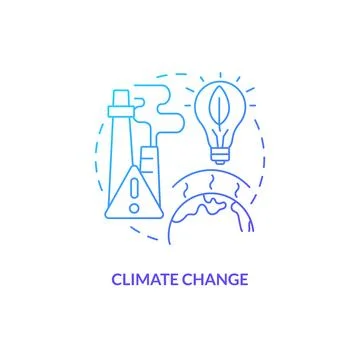 2D climate change concept icon Stock Illustration