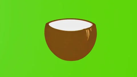 2d coconut isolated on a green screen Stock Footage 282703113