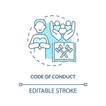 2D code of conduct blue icon concept Stock Illustration