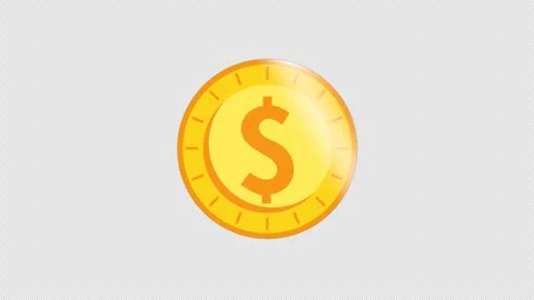 2D Coin Light Sweep Animation Alpha Channel Video stock 301546816