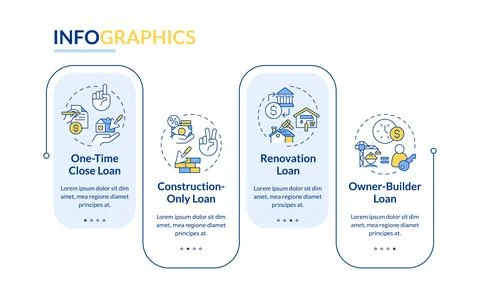 2D colorful construction cost layout with icons Stock Illustration