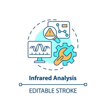 2D colorful thin linear icon infrared analysis concept Stock Illustration