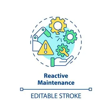 2D colorful thin linear icon reactive maintenance concept Illustrazione stock