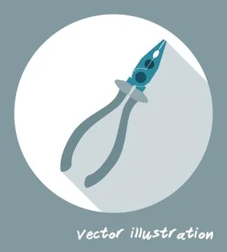 2D combination pliers. Flat style icon. Stock Illustration