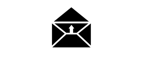 2D coming and going Mail Icon Animation with White Background Stock Footage 263802420