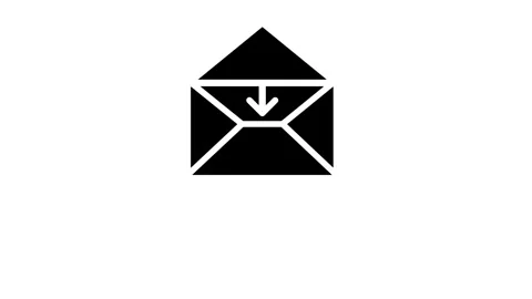 2D coming and going Mail Icon Animation with White Background Stock Footage 263802421