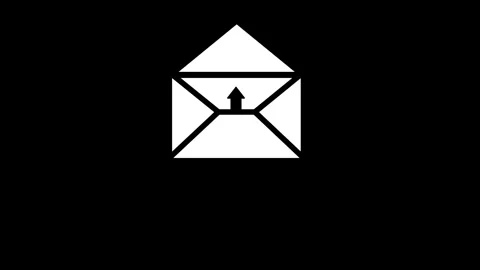 2D coming and going Mail Icon Animation with White Background Stock Footage 263802423