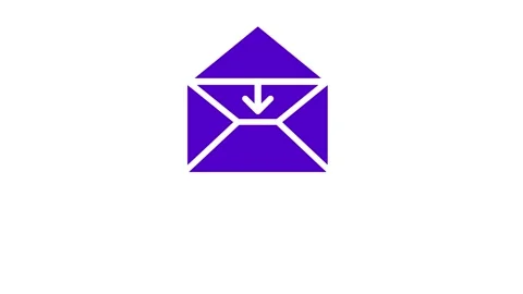 2D coming and going Mail Icon Animation with White Background Stock Footage 263802425