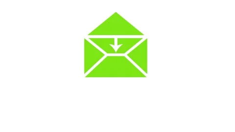 2D coming and going Mail Icon Animation with White Background Stock Footage 263802427