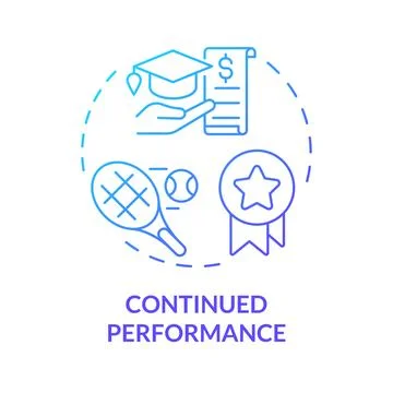 2D continued performance gradient thin line icon concept Stock Illustration