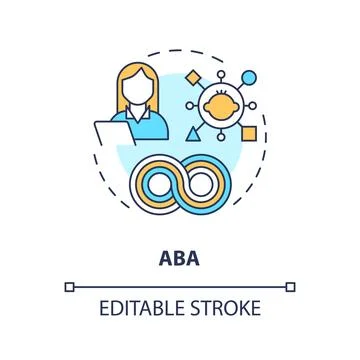 2D customizable ABA line icon concept Illustrazione stock