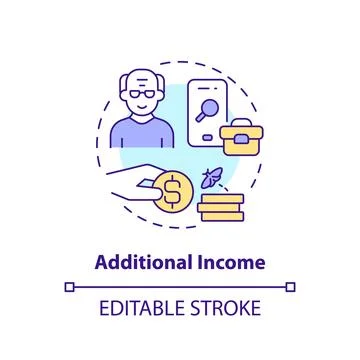 2D customizable additional income line icon concept Stock Illustration