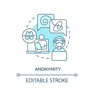 2D customizable anonymity linear icon concept Stock Illustration
