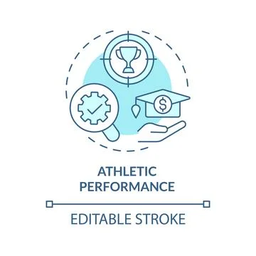 2D customizable athletic performance line icon concept Stock Illustration